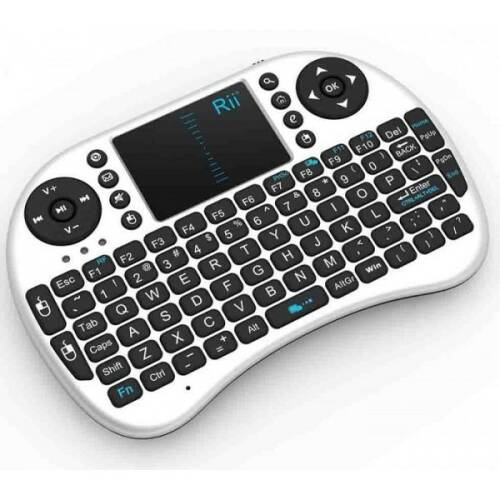 Rii Tek Mini tastatura wireless, cu touchpad, pentru smart tv xbox, ps, pc, notebook , alb rii
