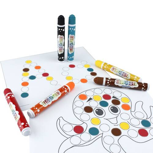 Set 6 carioci do a dot markers, lavabile, culori diferite, varf 1 cm