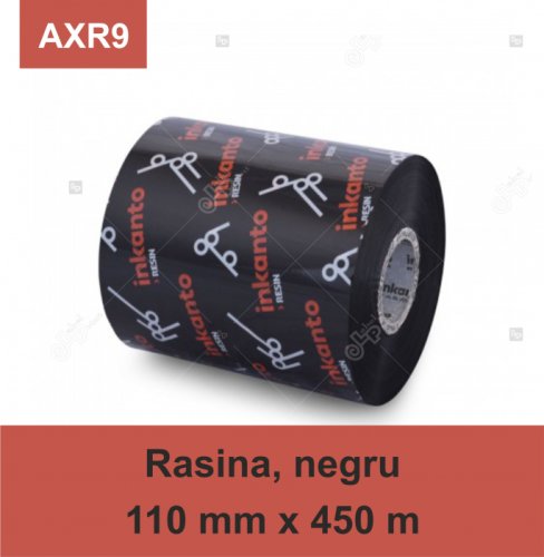 Ribon armor inkanto axr9, rasina (resin), negru, 110mmx450m, out