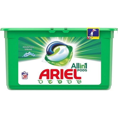 Ariel detergent capsule pentru haine/rufe, mountain spring 3in1 pods, 39 spalari