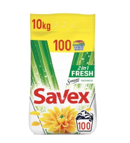 Detergent pudra automat 2 in 1 fresh semana freshness, 100 spalari, 10kg, savex