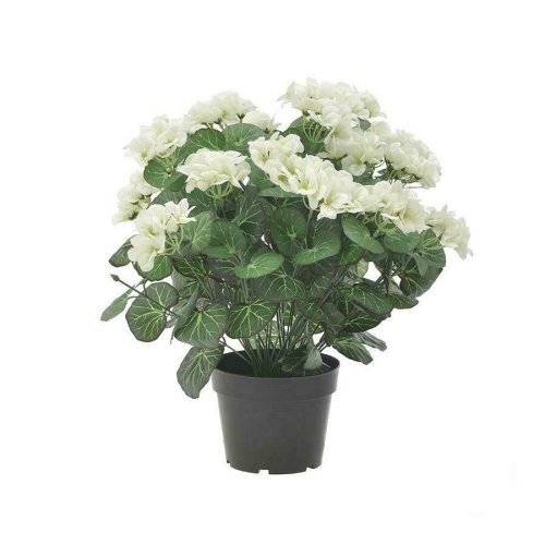 Flori artificiale in ghiveci, plastic, alb, jardin