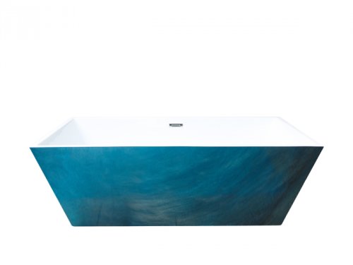 Cada baie freestanding albastra, rectangulara, west pearly blue, acril,170 x 80 cm