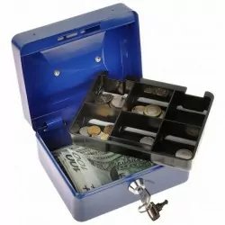 Casetă metalică pentru bani box-150 albastră 151x128x78 mm