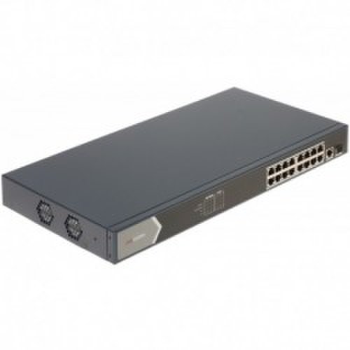 Switch 16 porturi poe gigabit hikvision ds-3e0518p-e 230w 1xrj45 + 1xsfp gigabit uplink 