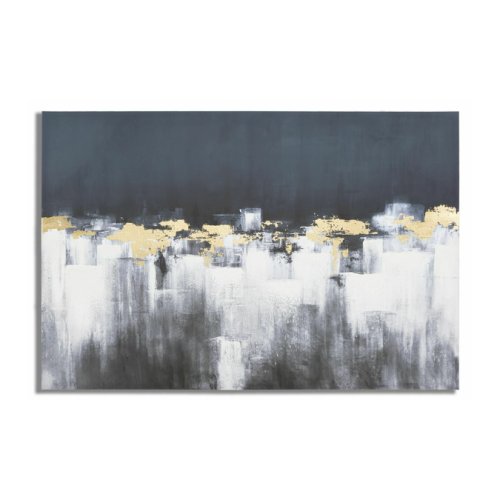 Tablou de perete abstract, roma1358, multicolor, lemn de brad si canvas, 120x80x3 cm