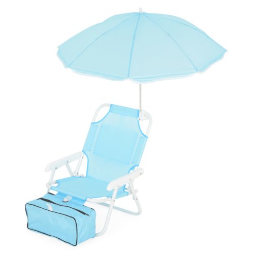 Scaun cu parasolar si geanta frigorifica kids beach l.37 l.28 h.45, albastru
