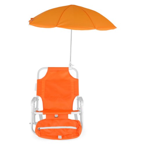 Scaun cu parasolar si geanta frigorifica kids beach l.37 l.28 h.46 portocaliu