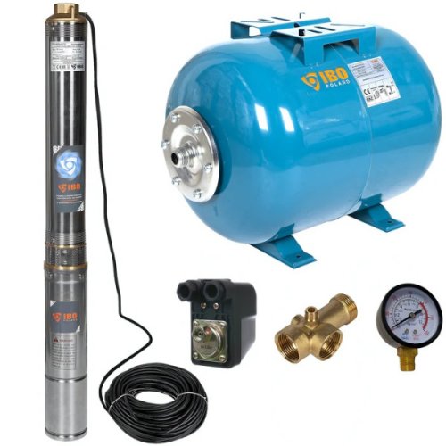 Set hidrofor 24l cu pompa submersibila ibo dambat 4sdm2-12, 750 w, 80 l/min, h refulare 85 m, cablu 20 m