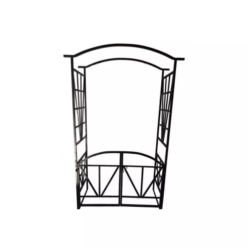 Arcada metalica, pergola, cu usa, pentru gradina, 114x45x208 cm