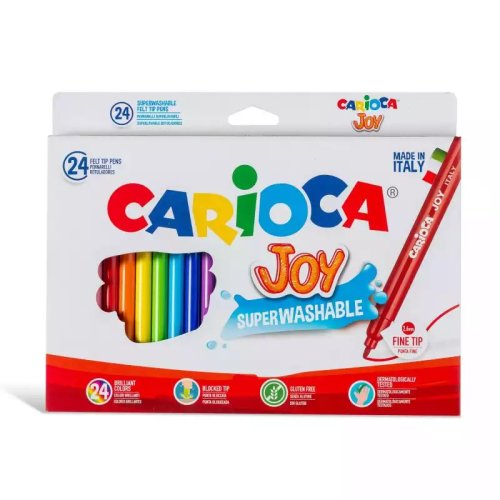 Carioca joy - super lavabila, varf subtire set 24 culori diferite