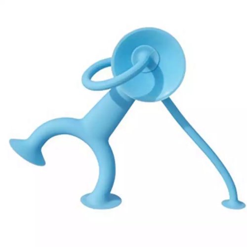 Omuleti flexibili, jucarie cu ventuze sibelly, figurina din cauciuc siliconic cu ventuze - albastru