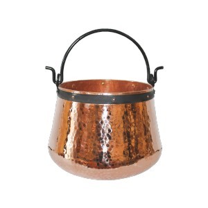 Ceaun traditional, cupru masiv, toarta fier forjat, 5 litri