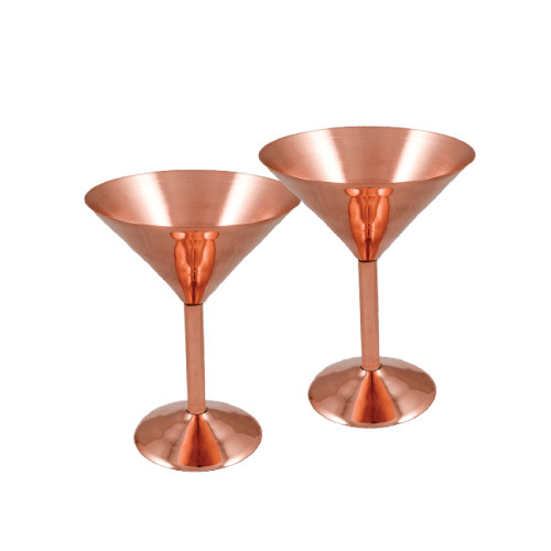 Mediterranean Art Set 2x cupe martini, cocktailuri, sampanie din cupru solid