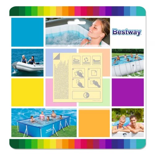 Bestway Folie autoadeziva pentru reparat piscine gonflabile 6.5 x 6.5 cm, 10 buc