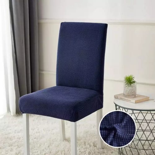 Set huse elastice pentru scaun, cocolino, 6 piese, cu elastic, bleumarin