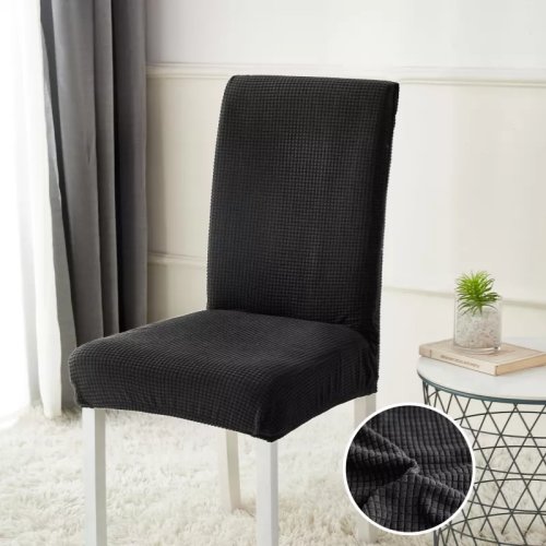 Set huse elastice pentru scaun, cocolino, 6 piese, cu elastic, negru