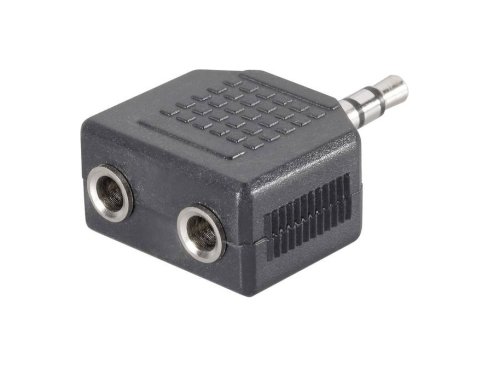 Adaptor jack-2x jack 3.5mm, model negru, splitter pentru sisteme audio