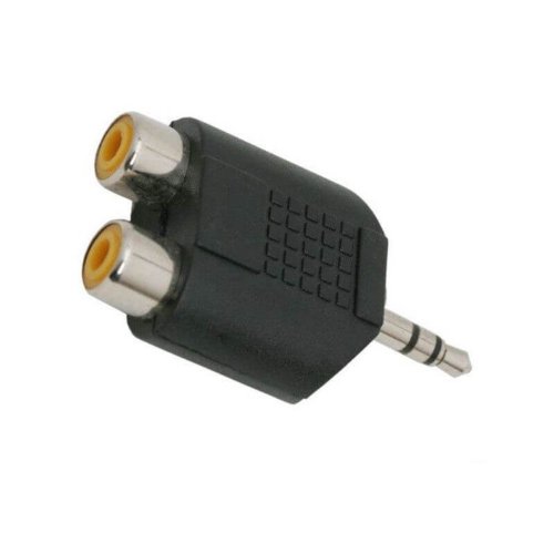 Praize Adaptor jack 3.5mm - 2xrca, model negru, pentru sisteme audio sau pc
