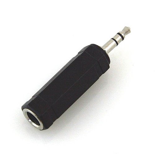 Adaptor jack 6.3mm mama - jack 3.5mm tata, model negru, pentru sisteme audio