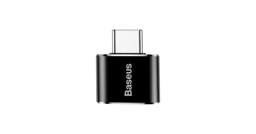 Adaptor usb la usb-c baseus, 2.4a, negru, compatibil cu smartphone-uri cu port usb-c otg, tablete, macbook-uri