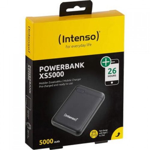 Baterie externa/powerbank intenso xs5000, fast charge, usb-a to type-c, 2.1a, negru, 5000 mah