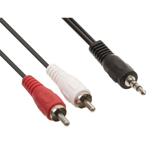 Cablu audio 2xrca - jack 3.5 stereo, 1.5m lungime - tip male-male pentru sistem hifi, semnal audio hd