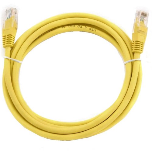 Praize Cablu utp retea, galben cat5e, 10m lungime - cablu ethernet cu mufa, conector rj45