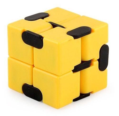 Oem Cub antistres, fidget toy, infinity magic cube, galben, 4x4x4 cm