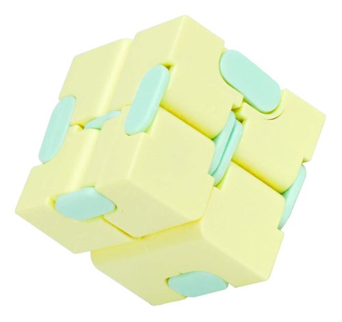 Cub antistres, fidget toy, infinity magic cube, galben - albastru, 4x4x4 cm
