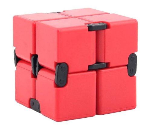 Oem Cub antistres, fidget toy, infinity magic cube, rosu, 4x4x4 cm
