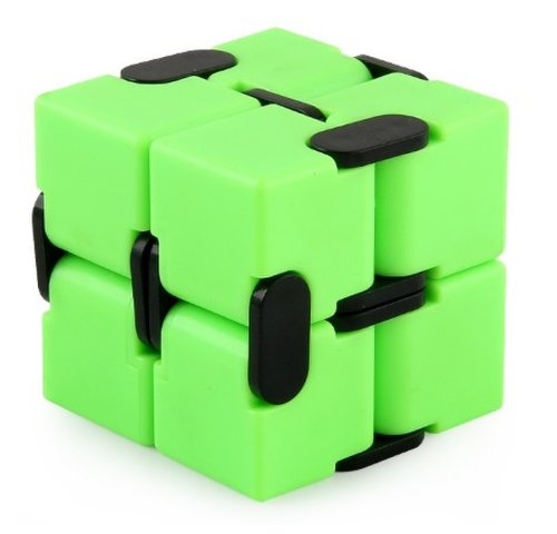 Cub antistres, fidget toy, infinity magic cube, verde, 4x4x4 cm