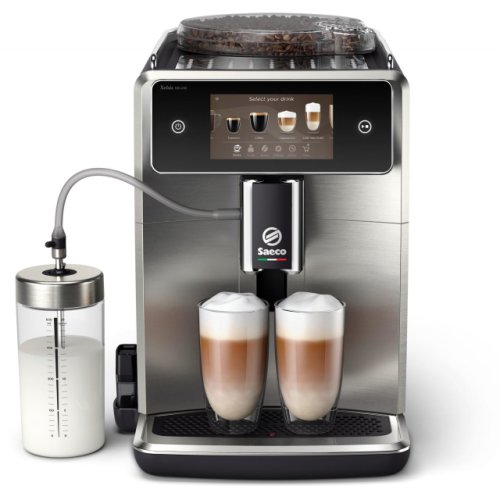 Espressor automat Philips saeco sm8785/00, 22 tipuri de cafea, 8 profiluri, ecran color 5.4, conexiune wi-fi, tehnologie coffemaestro, argintiu/negru