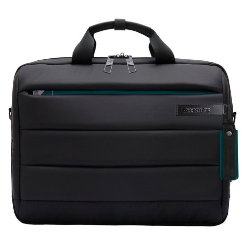 Geanta bestlife cplus, 33x41x9cm, compartiment tableta si laptop 15.6 inch, negru/gri petrol