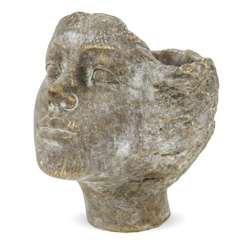 Decodepot Ghiveci de piatra, forma cap femeie, dimensiune 18x14 cm