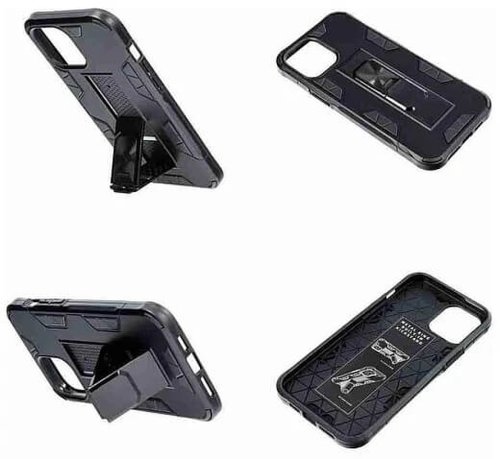 Husa antisoc magnetica premium forcell defender cu suport telefon pentru iphone 12 mini, neagra