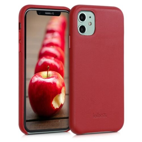 Husa pentru apple iphone 11, piele naturala, rosu, 49737.09