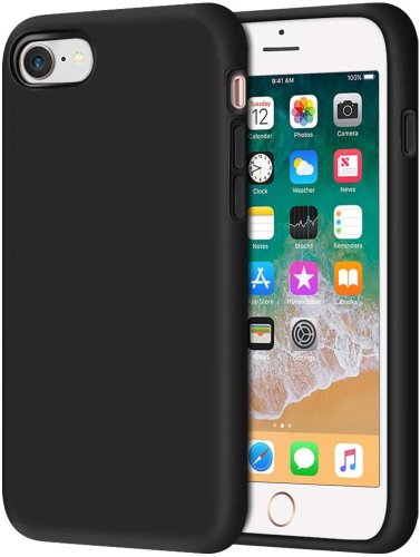 Oem Husa protectie pentru iphone se 2020 ultra slim din silicon negru,silk touch, interior din catifea