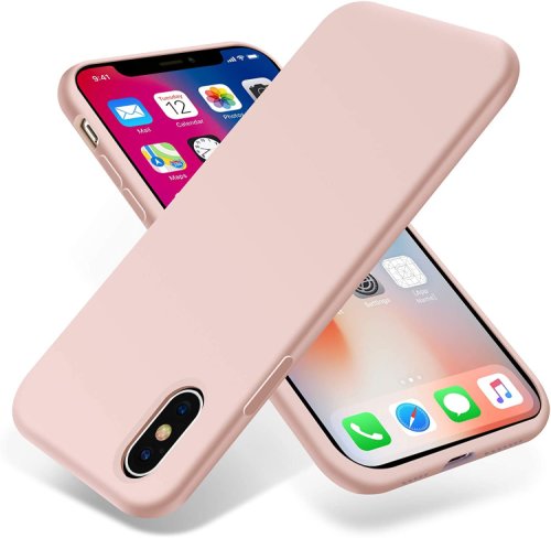 Husa protectie pentru iphone x, ultra slim din silicon roz,silk touch, interior din catifea