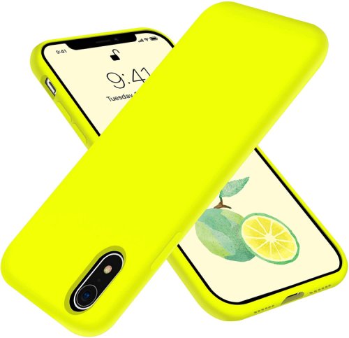 Oem Husa protectie pentru iphone xr, ultra slim din silicon galben,silk touch, interior din catifea