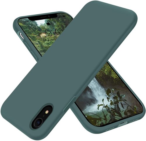 Oem Husa protectie pentru iphone xr, ultra slim din silicon verde inchis,silk touch, interior din catifea