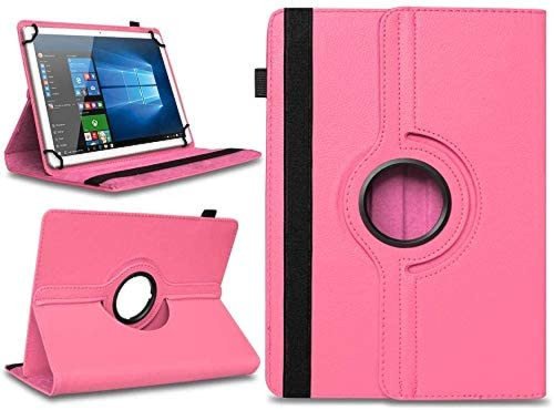 Oem Husa rotativa universala tableta 11 inch roz din piele