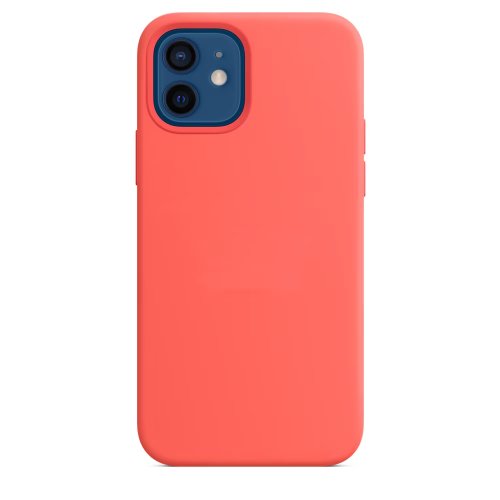 Husa spate si protectie cu magsafe, silicon case pentru iphone 12/12 pro, pink citrus