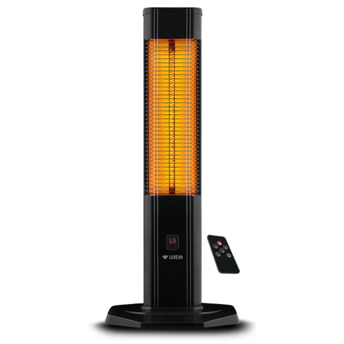 Incalzitor cu infrarosu pentru terase luxeva 2000 vr, mobil, 3 trepte putere, ip 20, termostat, temporizator, telecomanda, negru