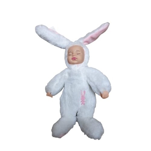 Jucarie de plus baby rabbit, 25cm, care spune rugaciunea inger,ingerasul meu,alb