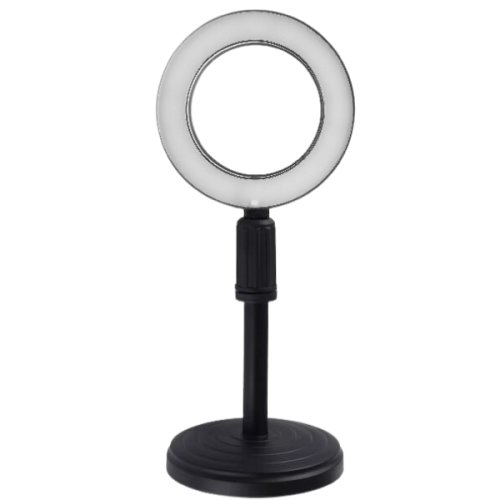 Lampa circulara 6 inch tip led smd, 3 trepte lumina, alimentare usb, telecomanda pe fir cu suport talba rotunda reglabila