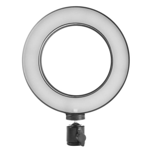 Oem Lampa circulara 6 inch tip led smd, 3 trepte lumina, alimentare usb, telecomanda pe fir si bila reglaj 1/4 inch, fara trepied