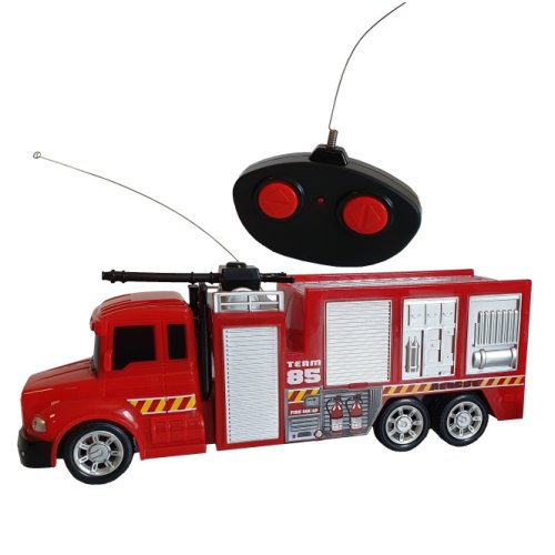 Non Brand Masina de pompieri cu radio control, lungime 30 cm, sunete si lumini, vireaza stanga, dreapta