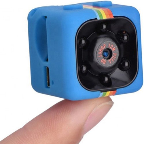Mini camera spion iuni sq11, full hd 1080p, audio video, night vision, blue