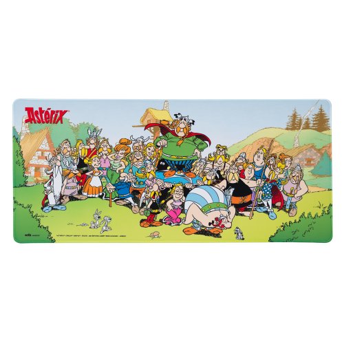 Asterix & Obelix Mousepad profesional pentru gaming si birou asterix si obelix, model xl, antiderapant, impermeabil, 80x35 cm